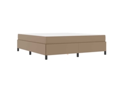 Cama Com Colchão Vidaxl Castanho Couro Sintético (180x200 Cm)