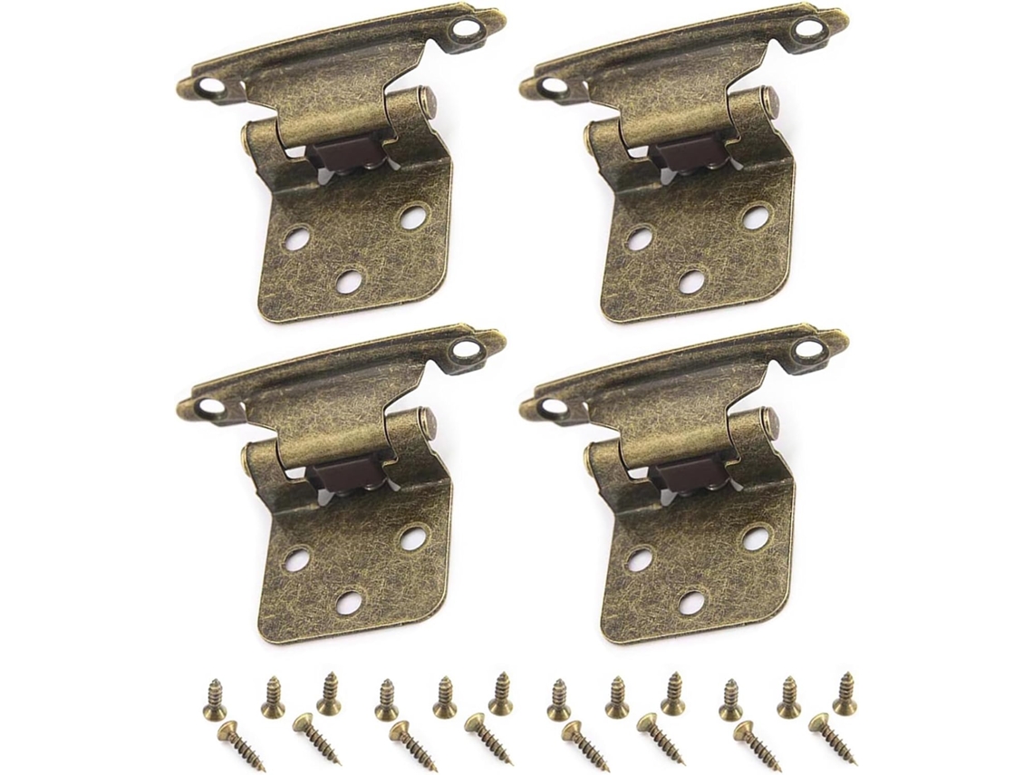 Conjunto De 4 Dobradiças Fechamento Automático Embutidas, Estilo Antigo, Para Armários De Cozinha E Banheiro