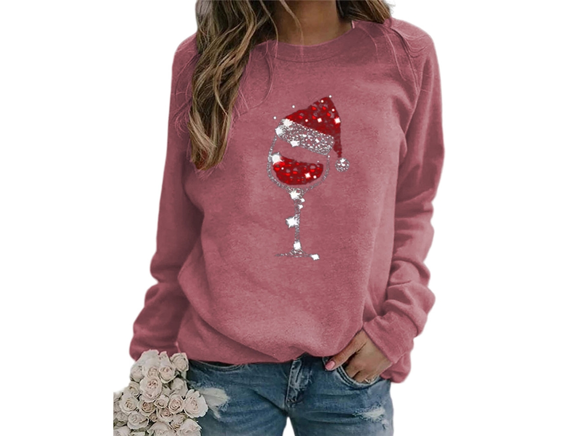 Blusa Feminina Laxiscreed De Manga Longa E Confortável, Ideal Para Home Office E Outras Atividades, Cor Rosa S