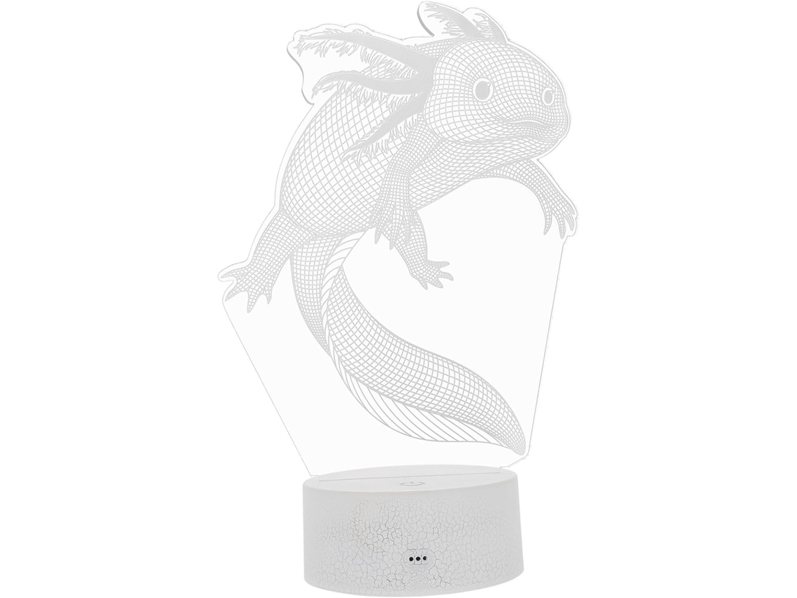 Luminária 3d Homoyoyo Axolotl, Luz Noturna Sensível Ao Toque Com 16 De