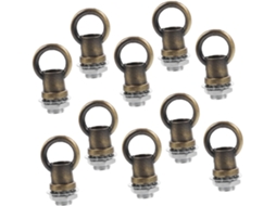Conjunto De 10 Ganchos Fechados Em Bronze Antigo Para Fixação De Luminárias E Argolas.