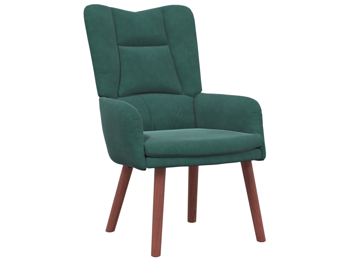 Poltrona De Veludo Verde Escura Contemporânea Vidaxl Green