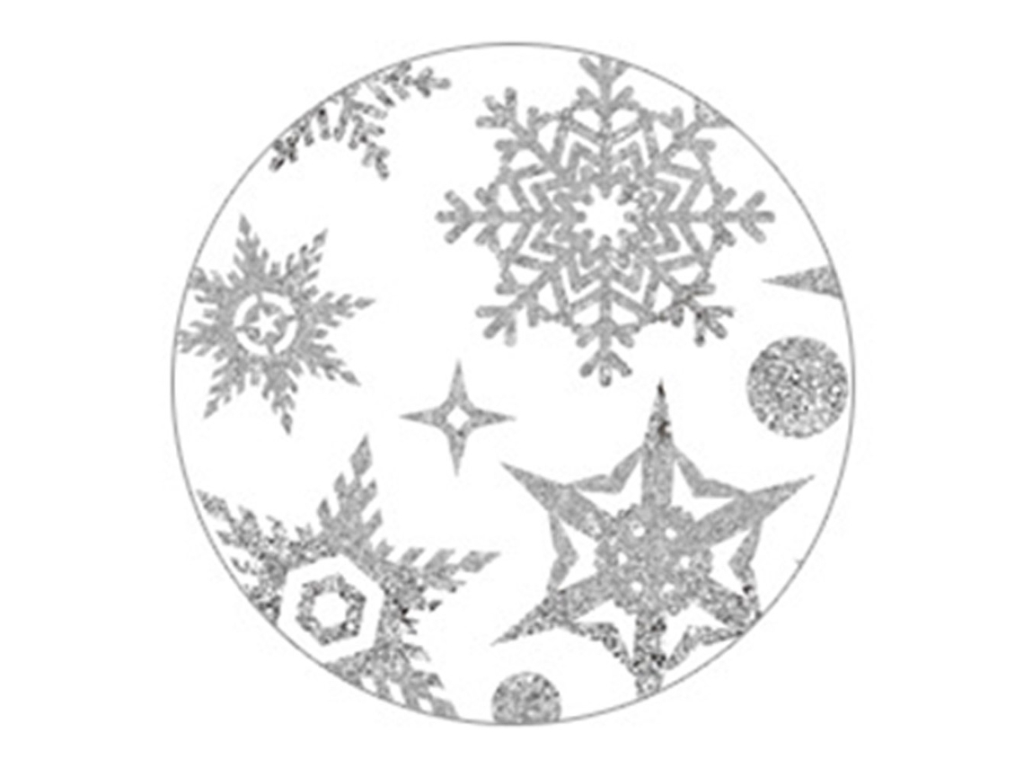 Adesivo decorativo removível de floco de neve inverno para casa escritório prata PVC DIY | S/MARCA