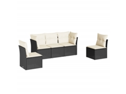 Garden Sofa Set, Garden Sofa Sets Vidaxl Preto Rattan / Vime (n/a)