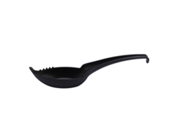 Cuchara De Ramen 2 Em 1 Com Dentes E Garfo De Fundo Plano Para Sopa De Macarrão Em Casa E Restaurante Preto
