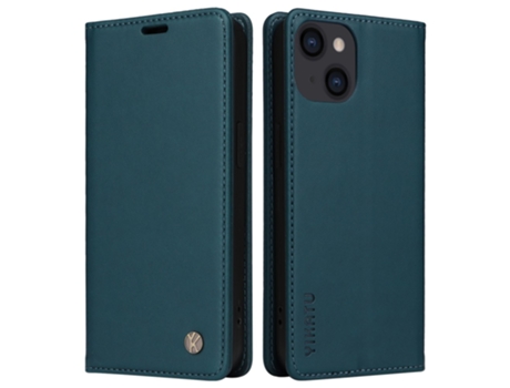 Capa Para Iphone 14 Yikatu Pele Sintética Anti-choque Magnética Verde