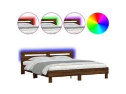 Bed Frame, Bed Frames Vidaxl Marrom Madeira Processada (200 X 200 Cm)
