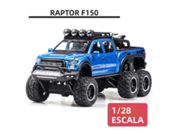 (azul) Miniatura Em Escala 1/28 Da Picape F150 Raptor, Brinquedo De Liga Metálica Com Rodas Grandes.