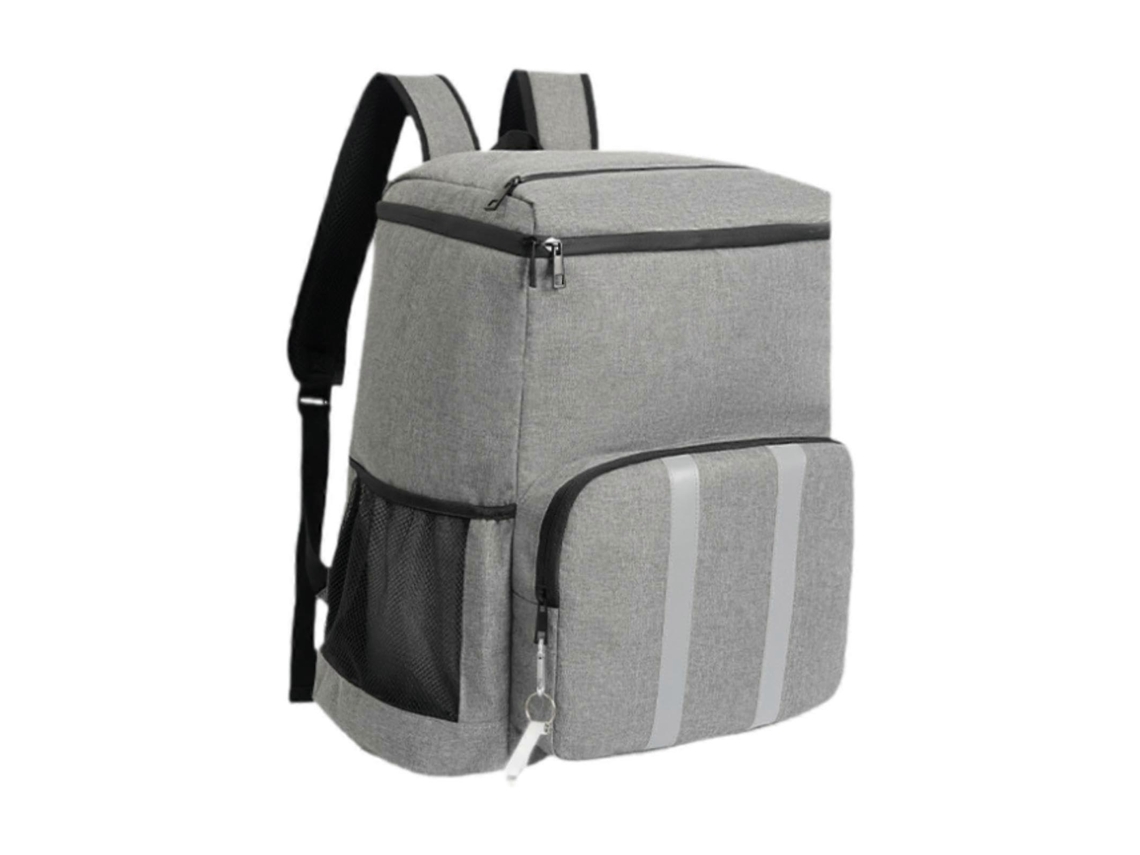 Mochila Térmica Isolada Com Tecido Impermeável Para Piquenique, Viagens, Camping E Praia – Cinza