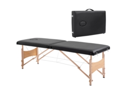 TOPBRICO Mesa de Massagem Dobrável Profissional com Bolsa, Preto