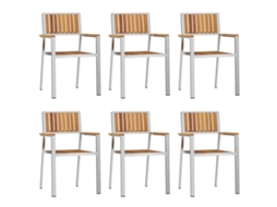 Maison Exclusive - Cadeira De Jardim 6 Pcs Castanho Madeira Sólida De Acácia