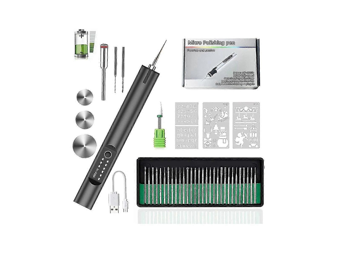 Caneta De Gravação Com 35 Bits, Mini Kit De Ferramentas De Gravação Faça Você Mesmo Para Metal, Vidro, Cerâmica, Plástico, Madeira E Joias Slowmoose