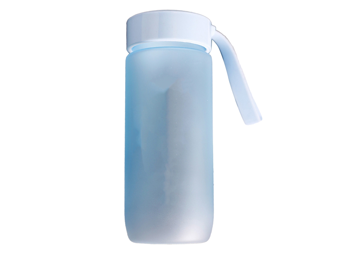 GARRAFA de água plástica 600ml anti vazamento matte reutilizável com cinto para esportes academia escola viagem azul | S/MARCA