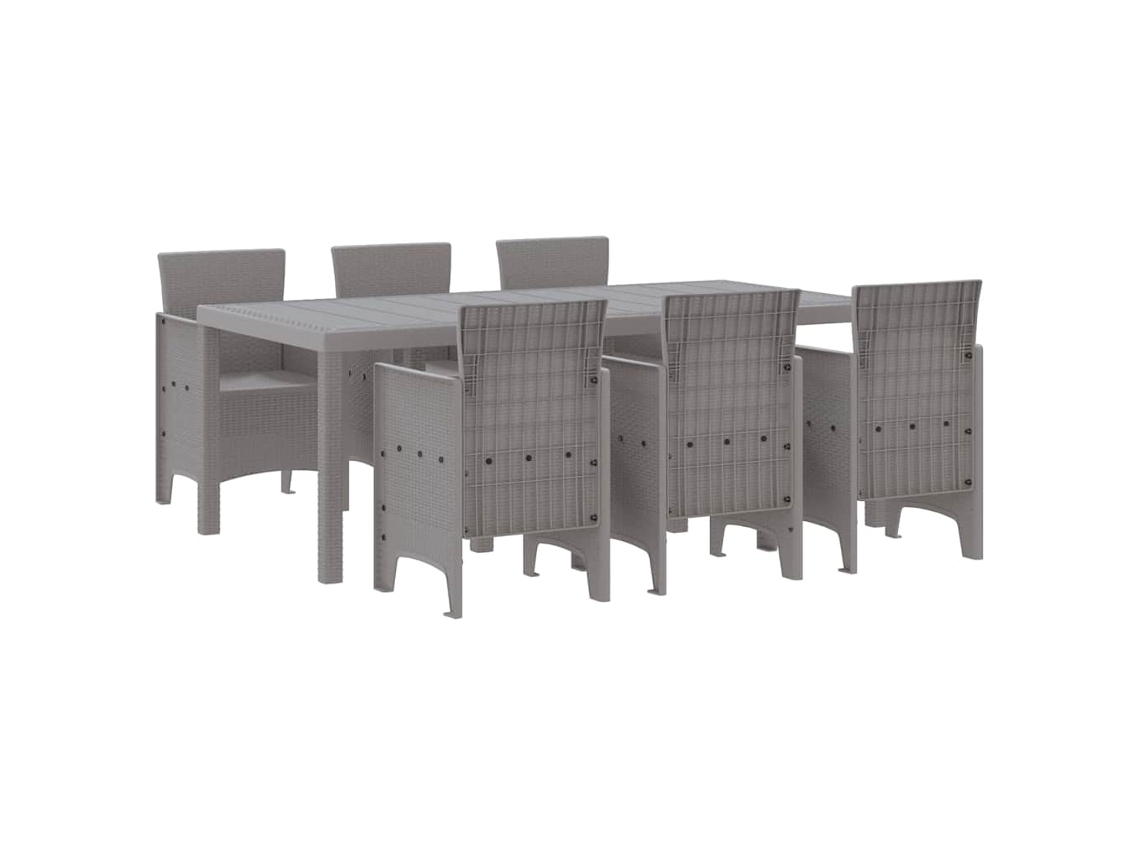 Maison Exclusive - Conjunto De Jantar Para Jardim 7 Pcs Cinzento-claro