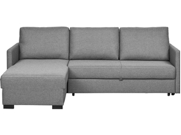 Sofá DORMUS Sydney Cinza 3 Lugares + Chaise c/Cama (Outlet Grade A - 234 x 223 x 89 cm - Reversível Lado Direito/Esquerdo)