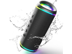 Coluna Bluetooth Portátil Bluetooth 5.3 Com Luzes Rgb Potentes, Emparelhamento Estéreo Sem Fios, Suporta Cartão Tf De 128 Gb E Cabo Aux