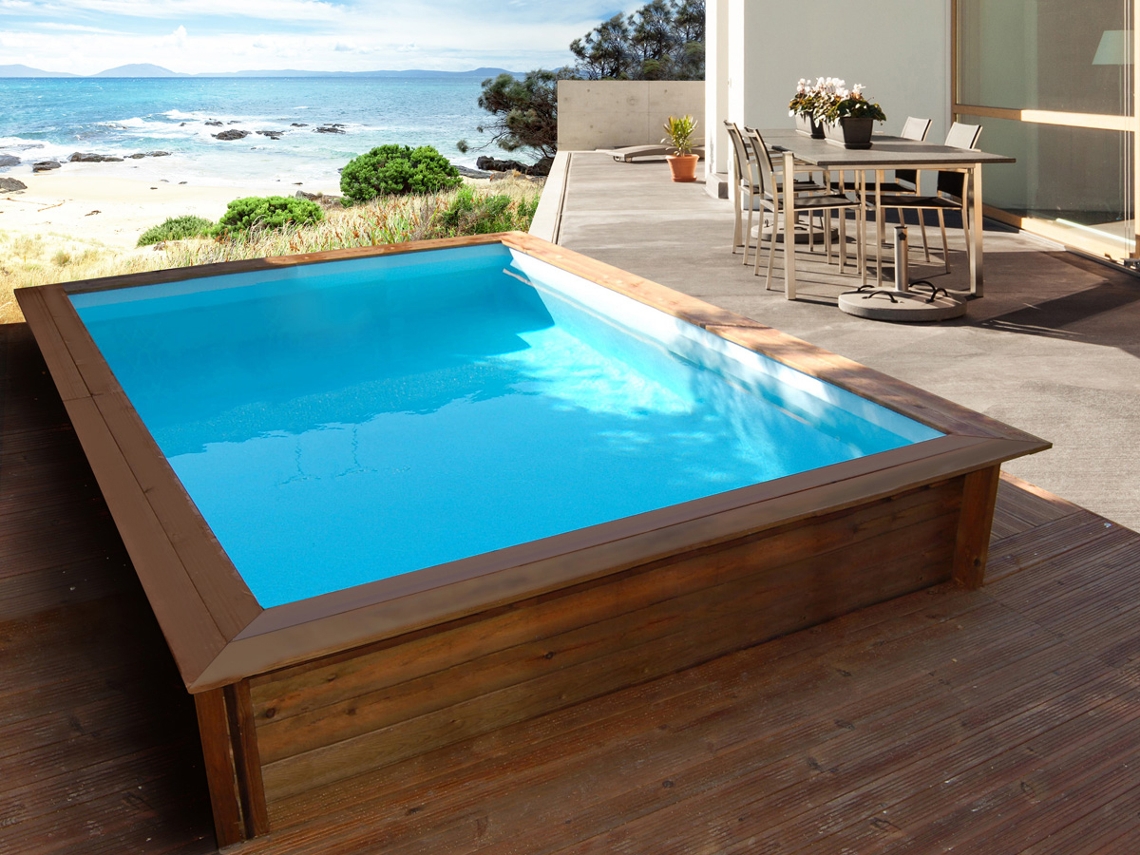 Piscina rectangular de madera "Toledo" - 3.00 x 2.00 x 0.71 m