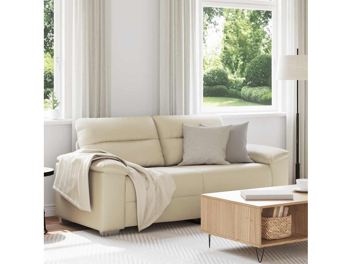 Vidaxl Sofá De 2 Lugares, Cor Creme, 180x81x84 Cm, Em Couro Sintético