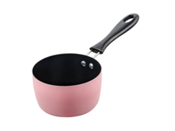 Panela Pequena De Aço Inoxidável Para Leite Com Cabo Antiescaldante Para Todos Os Tipos De Fogão, Rosa.