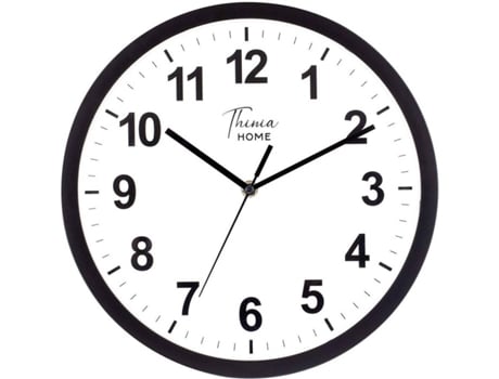 Relógio de Parede THINIA HOME Clássico (Preto e Branco - 30,5 cm)