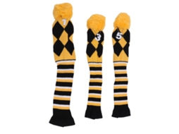 Capa de Cabeça de Taco de Golfe 3pcs com Padrão Fino e Pom Pom Business