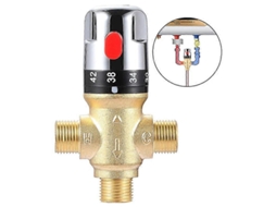 Válvula Mezcladora Termostática de Latón Con Grifo de Temperatura Fija G1/2 para Grifo, Bidet, Ducha Y Cocina