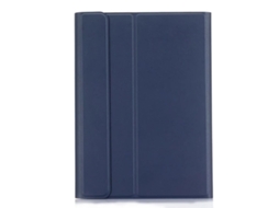Capa Com Teclado Bluetooth Em Couro Compatível Com Ipad 2024 Air 13, Cor Azul