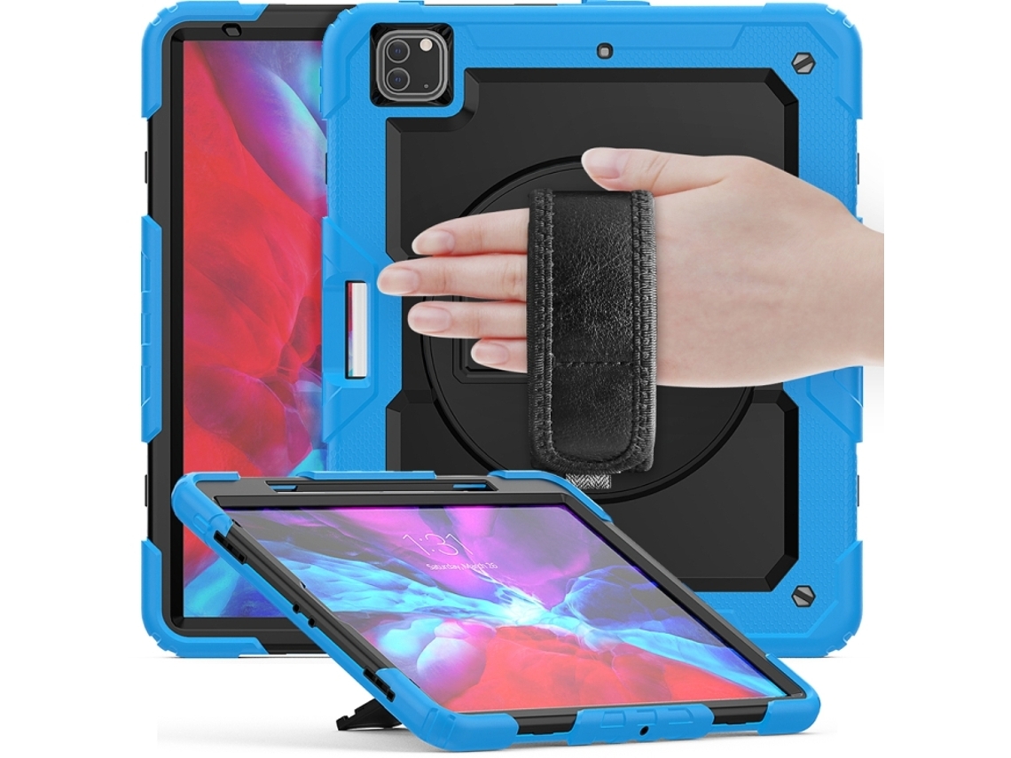 Capa Para Ipad Pro 13 2025/2024 13 Polegadas À Prova De Choque,com Suporte E Alça De Ombropreta + Azul Claro