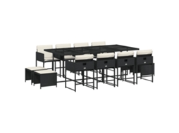Garden Dining Set, Garden Dining Sets Vidaxl Preto Rattan / Vime (n/a)