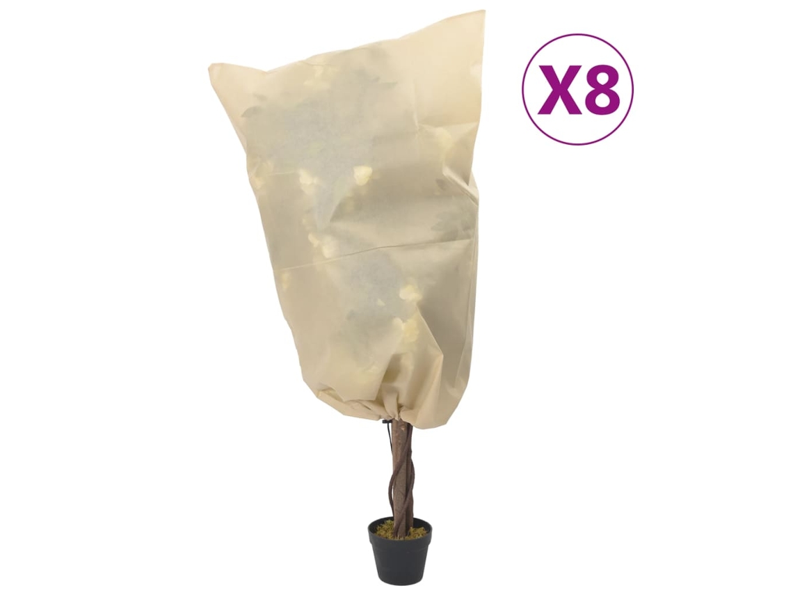 Vidaxl Coberturas Para Plantas Com Cordão 8 Pcs 70 G/m² 0,8x1,2 M