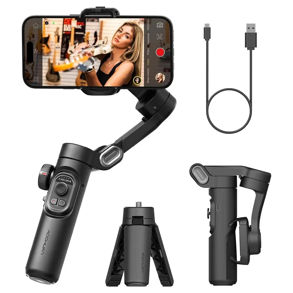 Estabilizador De Gimbal 3 Eixos Para Celular, Dobrável Handheld, Anti-vibração Para Gravação De Vídeo E Vlog