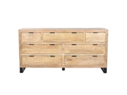 Vitrine de Madeira de Acácia Marrom, 100x40x185cm ALEXANDRA HOUSE LIVING