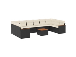 Garden Sofa Set, Garden Sofa Sets Vidaxl Preto Rattan / Vime (n/a)