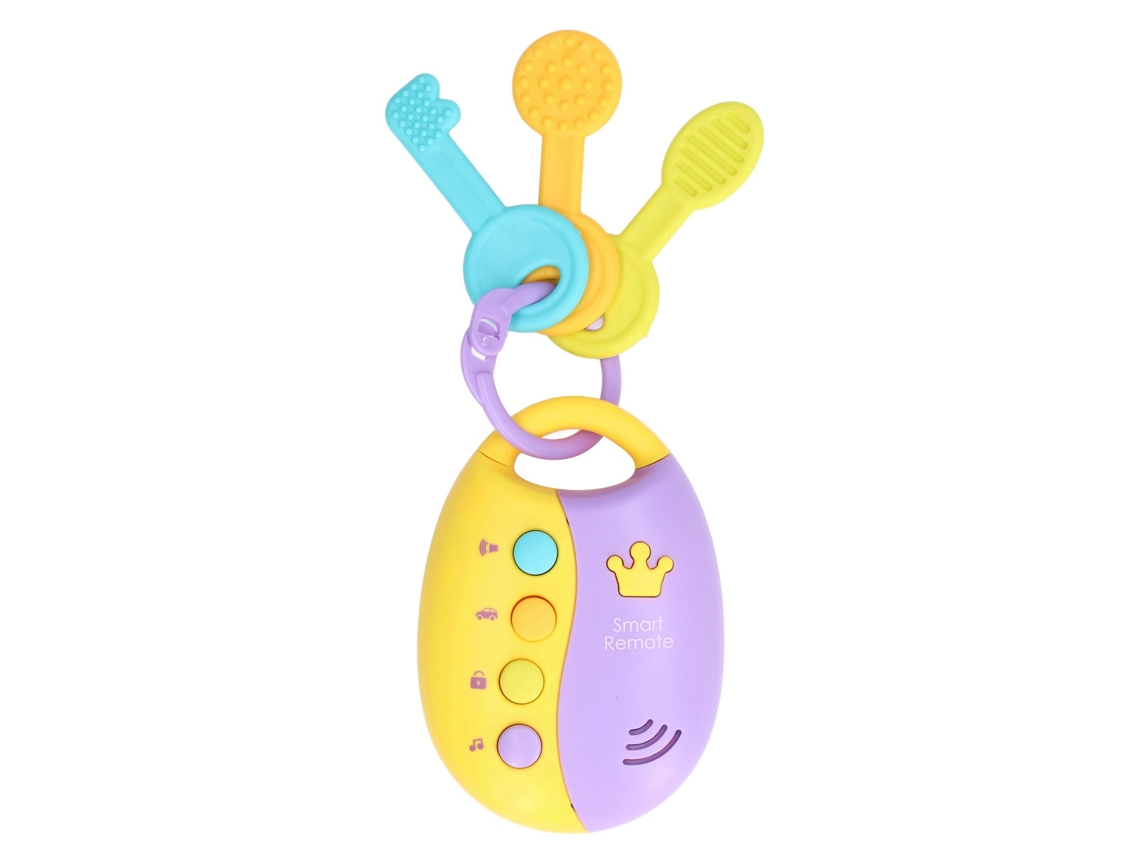 Chave De Brinquedo Simulada De Carro Com Som E Luz Amarela Para Bebês De 12 Meses E Mais