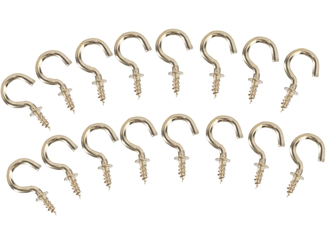 Conjunto De 20 Ganchos Metal Para Teto Com Rosca, Resistentes E Fáceis Instalar.