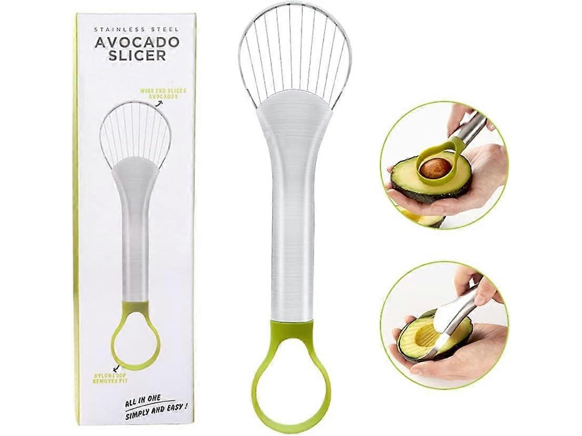 Cortador de Abacate 2 em 1 Multifuncional Pelador de Aço Inoxidável Ferramenta de Cozinha