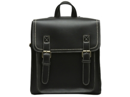 Bolsa Mochila Feminina de Couro Mochila Mochila Feminina de Couro Pu Vintage para Mochila Universitária Preta