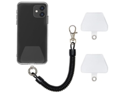 Alça De Segurança Para Celular / Alça Espiral Com Mosquetão Preta
