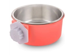 Tigela de Viagem para Cães com Suporte para Garrafa, Bebedouro, Removível para Animais de Estimação em Gaiola de Aço Inoxidável, Rosa AQUAFORGE