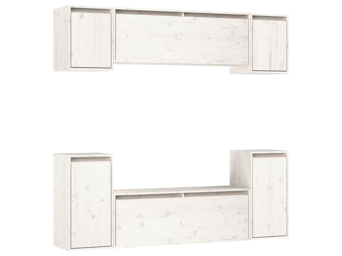 Tv Cabinet Set, Tv Cabinet Sets Vidaxl Branco Madeira De Pinho (n/a)