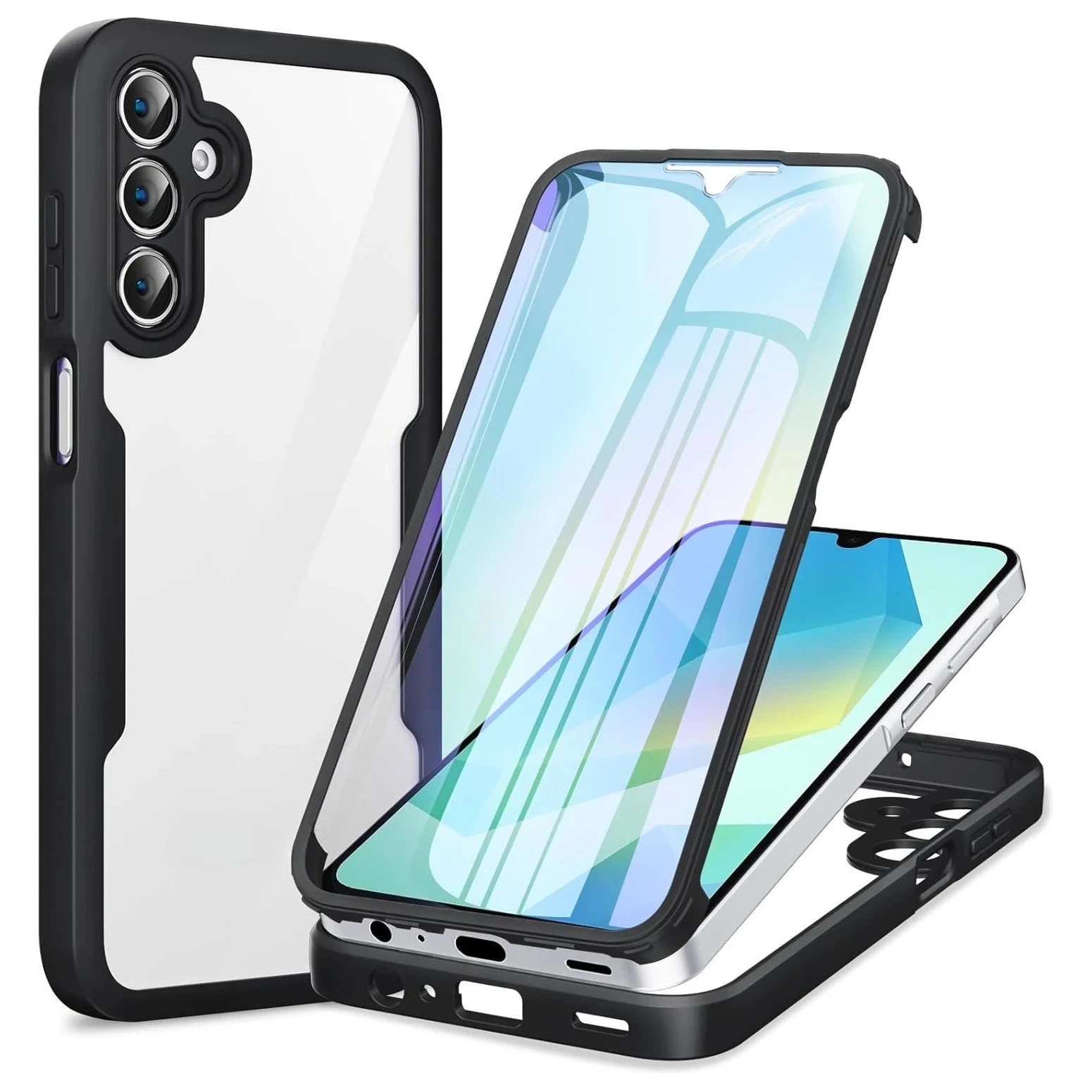(preto, Galaxy A14 5g) Película Protetora De Tela Com Cobertura Total De 360°, Capa Protetora À Prova De Choque