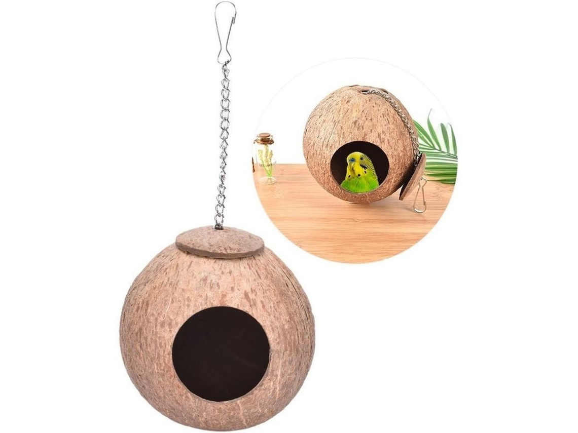 Casa/cama/gaiola de Casca de Coco Natural para Pássaros e Hamsters