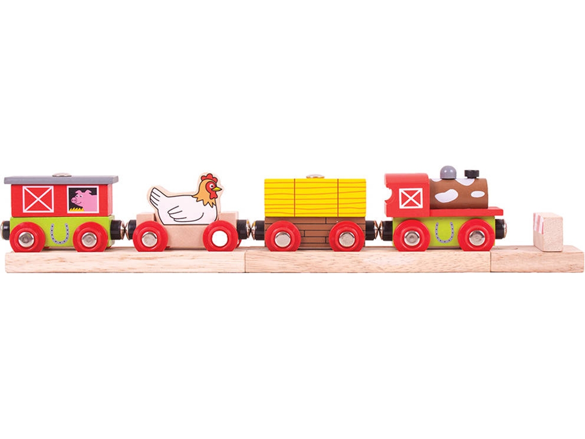 Comboio de Madeira BIGJIGS RAIL Animais