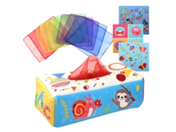 Primerox brinquedo Sensorial de Caixa de Papel Higiênico Colorido para Bebês e Crianças Pré escolares