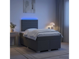 Vidaxl Cama Box Spring Com Colchão Cinzento-escuro 120 X 190 Cm Tecido