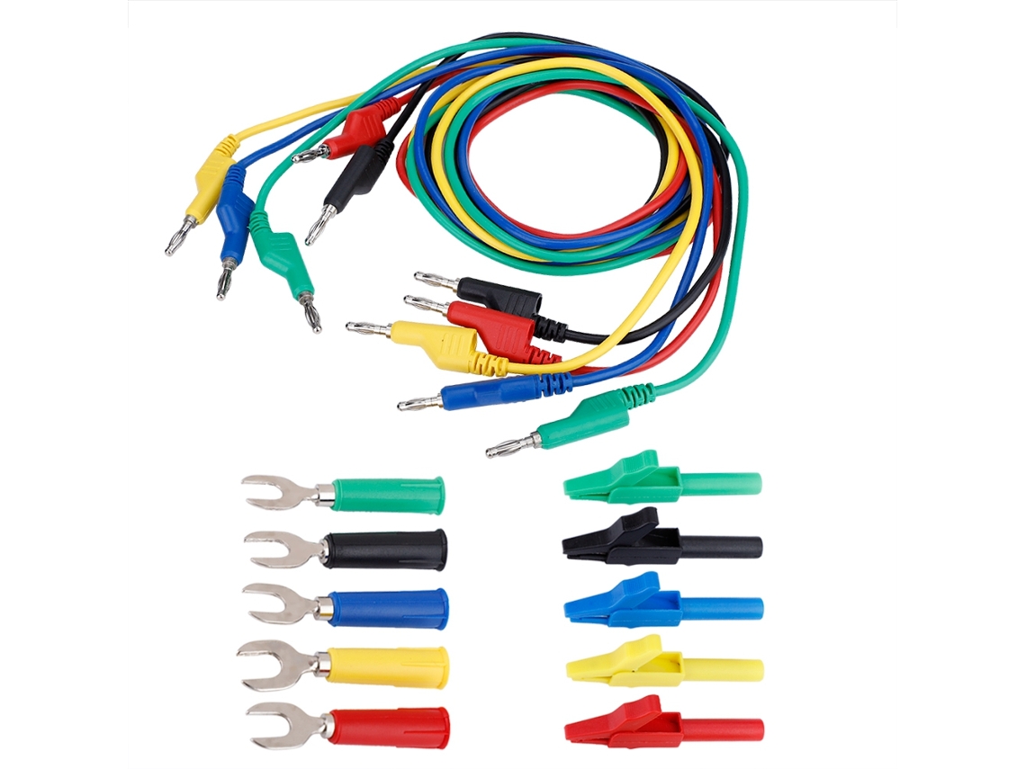 Kit de fios de teste com plugues banana 4mm para multímetro com alça de crocodilo e sonda u p1036a S/MARCA