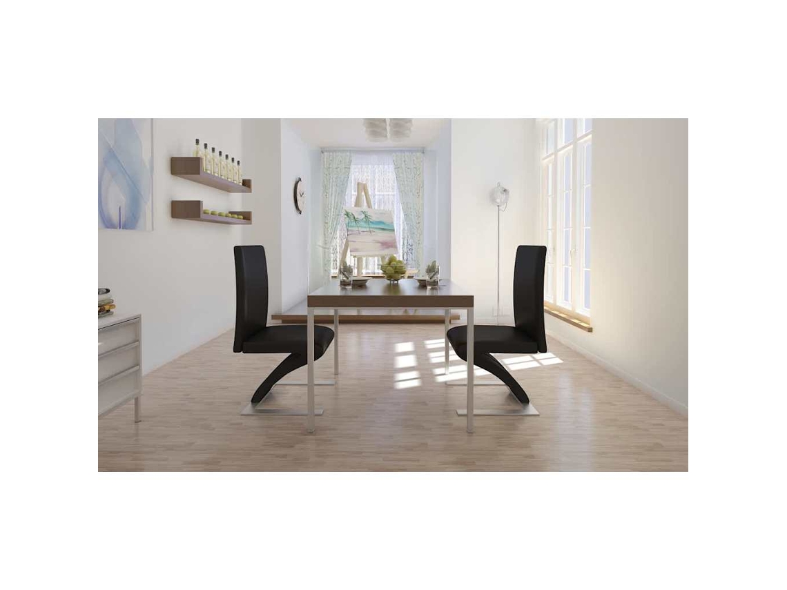 Vidaxl Cadeiras De Jantar 2 Pcs Couro Artificial Preto