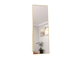 Espelho De Pé 162 X 53 Cm,espelho De Chão Arqueado Com Moldura Em Liga De Alumínio, Ideal Para Quarto,closet, Sala – Design Moderno,dourado