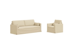 Maison Exclusive - Conjunto De Sofás 2 Unid. Creme Tecido