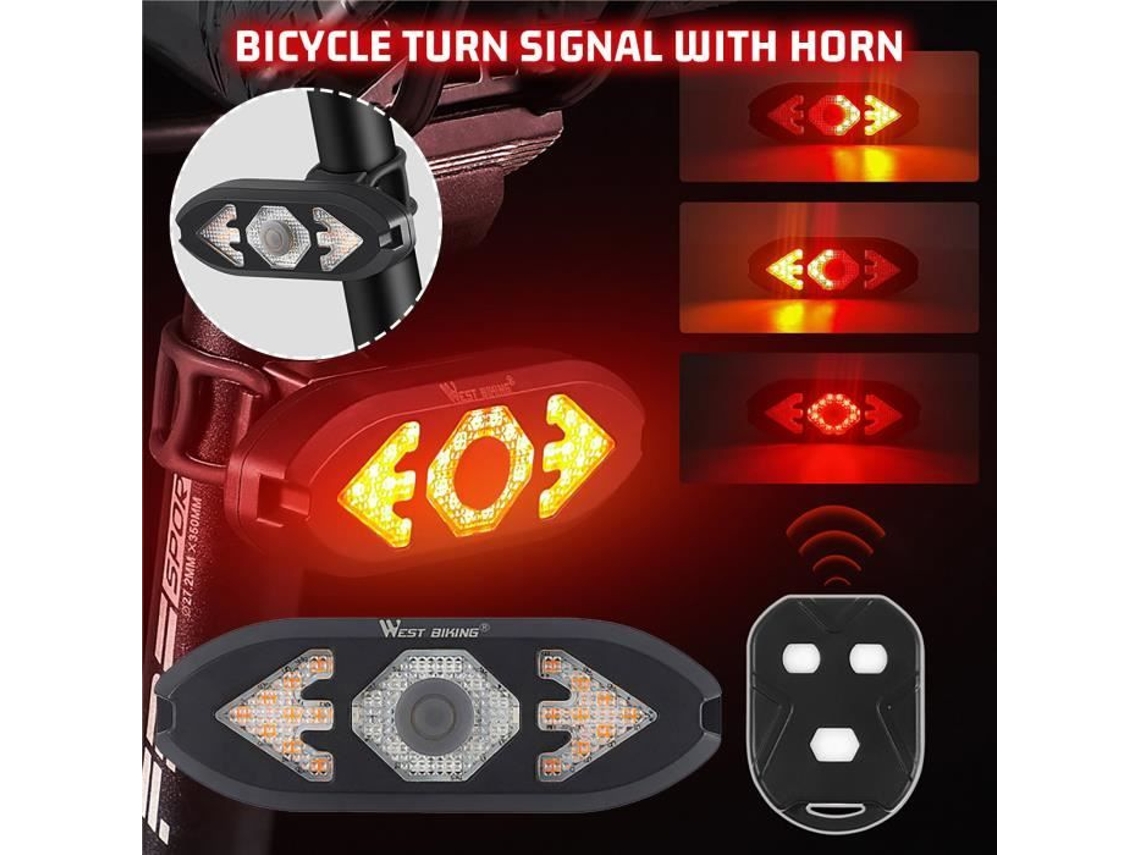 Ferramentas de Ciclo Led Luz Traseira Da Bicicleta Usb Recarregável Controle Remoto Piscando com Chifre F1577
